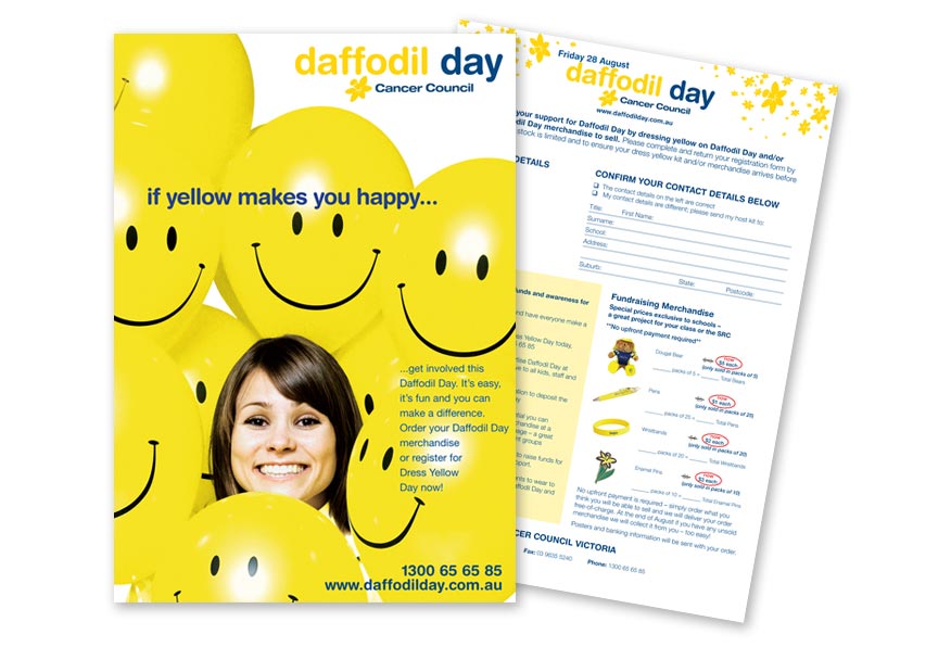 Daffodil Day schools merchandise brochure/order form.